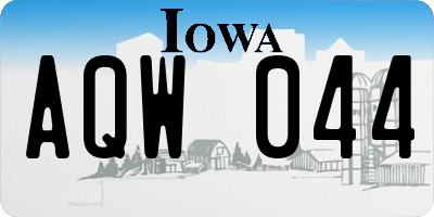 IA license plate AQW044