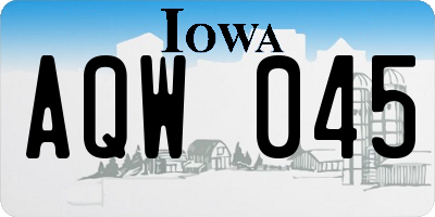 IA license plate AQW045