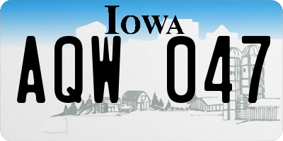 IA license plate AQW047