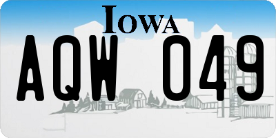 IA license plate AQW049