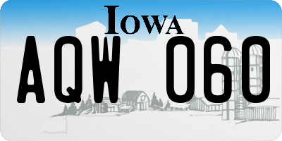 IA license plate AQW060