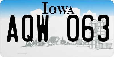 IA license plate AQW063