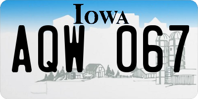 IA license plate AQW067