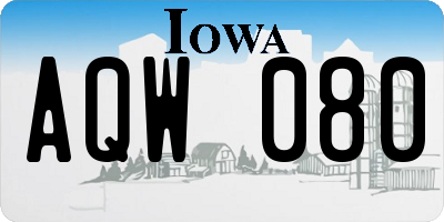 IA license plate AQW080