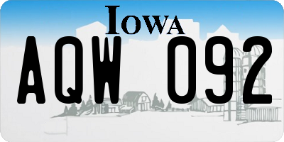 IA license plate AQW092