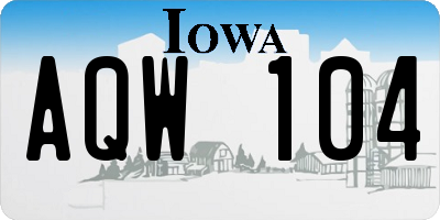 IA license plate AQW104
