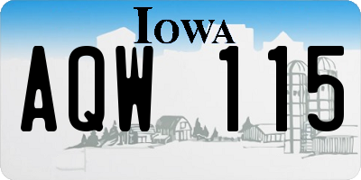 IA license plate AQW115