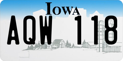 IA license plate AQW118