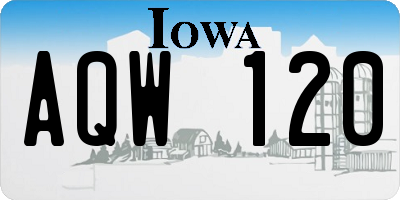IA license plate AQW120