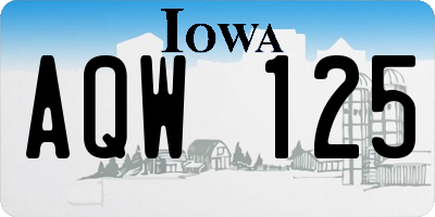 IA license plate AQW125