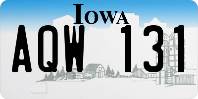IA license plate AQW131