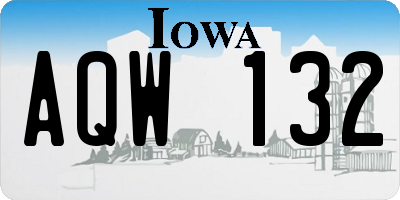 IA license plate AQW132