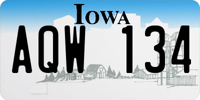 IA license plate AQW134