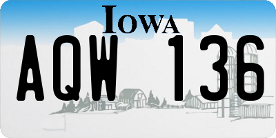 IA license plate AQW136