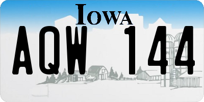 IA license plate AQW144