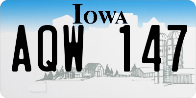 IA license plate AQW147