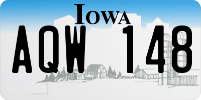 IA license plate AQW148