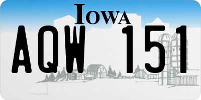 IA license plate AQW151