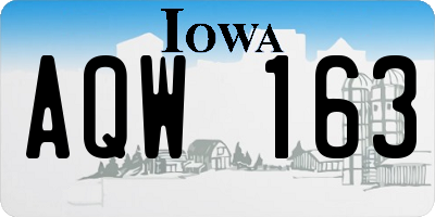 IA license plate AQW163