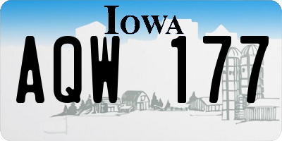 IA license plate AQW177