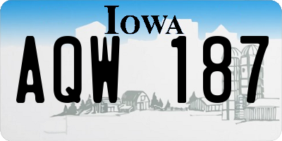 IA license plate AQW187