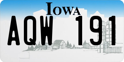 IA license plate AQW191