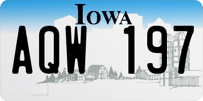IA license plate AQW197
