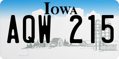 IA license plate AQW215