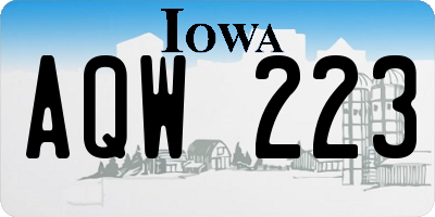 IA license plate AQW223