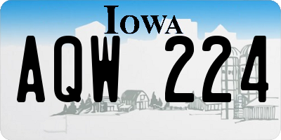IA license plate AQW224