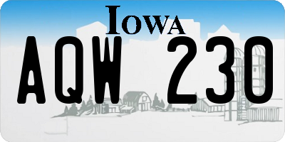IA license plate AQW230