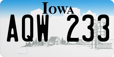 IA license plate AQW233
