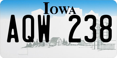 IA license plate AQW238