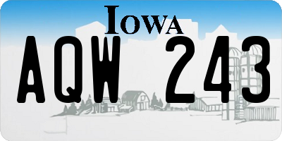 IA license plate AQW243