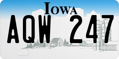 IA license plate AQW247