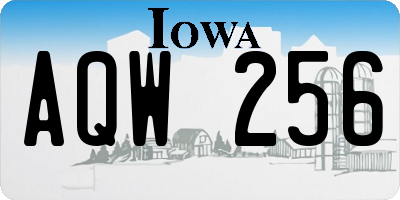 IA license plate AQW256
