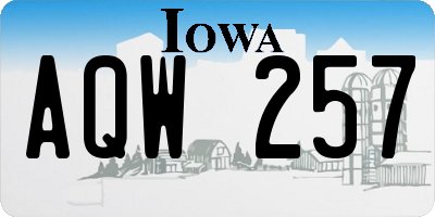 IA license plate AQW257