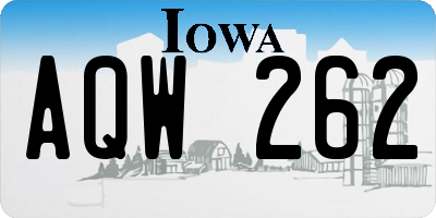 IA license plate AQW262