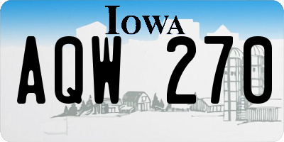 IA license plate AQW270