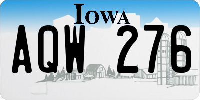 IA license plate AQW276