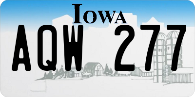 IA license plate AQW277