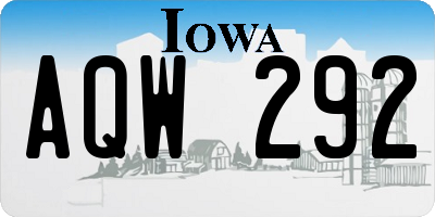 IA license plate AQW292