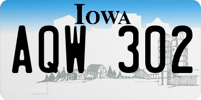 IA license plate AQW302