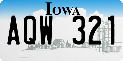 IA license plate AQW321