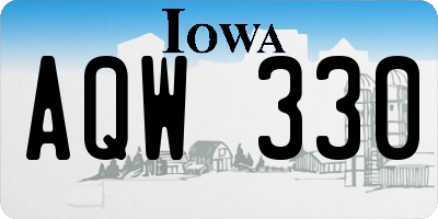 IA license plate AQW330