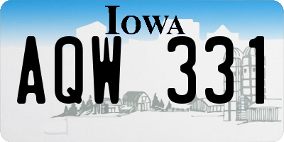IA license plate AQW331