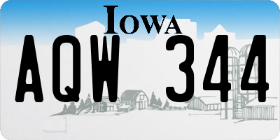 IA license plate AQW344