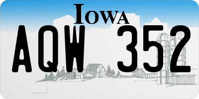 IA license plate AQW352