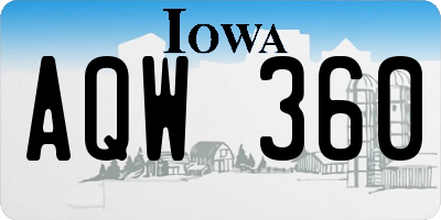 IA license plate AQW360