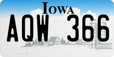 IA license plate AQW366